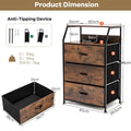 NNECW 3 Chest of Drawers with Top Shelf & Metal Frame