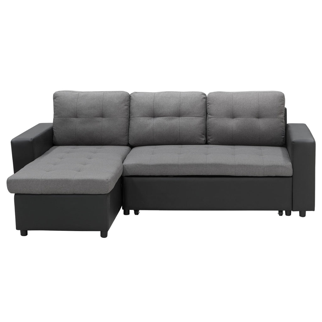 NNEDPE 3-Seater Corner Sofa Bed Storage Lounge Chaise Couch Grey