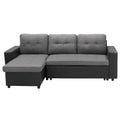 NNEDPE 3-Seater Corner Sofa Bed Storage Lounge Chaise Couch Grey