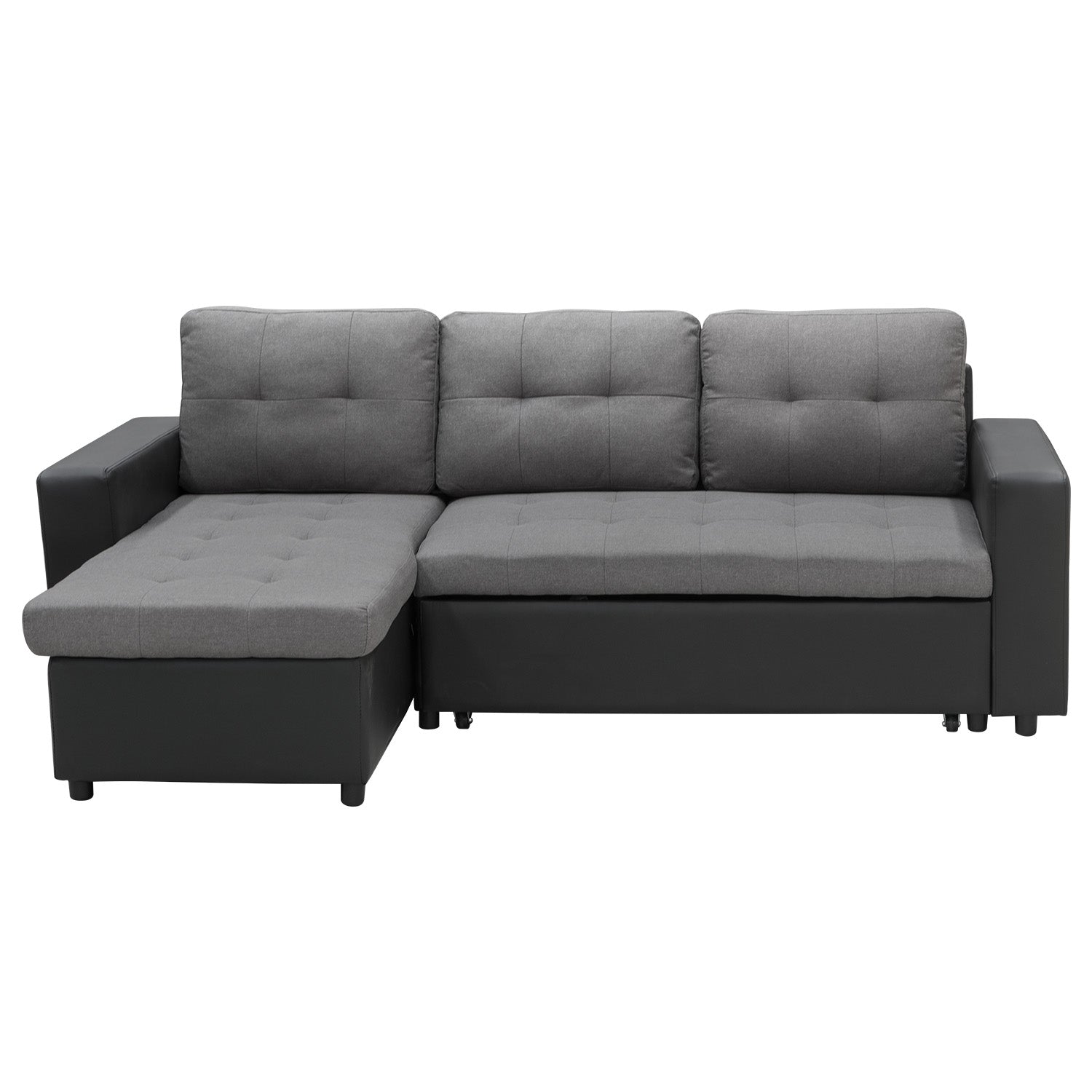 NNEDPE 3-Seater Corner Sofa Bed Storage Lounge Chaise Couch Grey