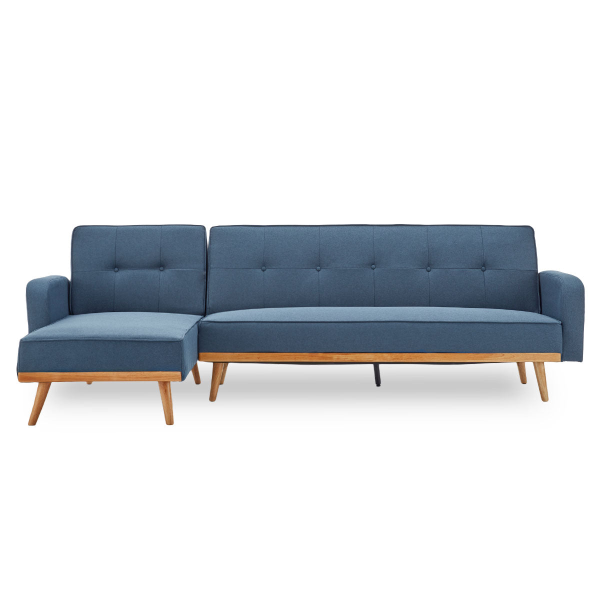 NNEDPE Sarantino 3-Seater Corner Sofa Bed with Chaise Lounge - Blue